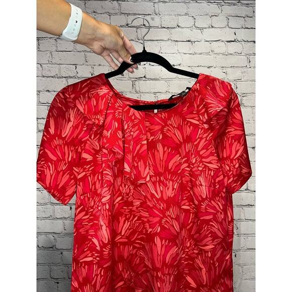 Banana Republic Women's Floral Short Sleeve Ruffle Blouse - Picture 3 of 8
